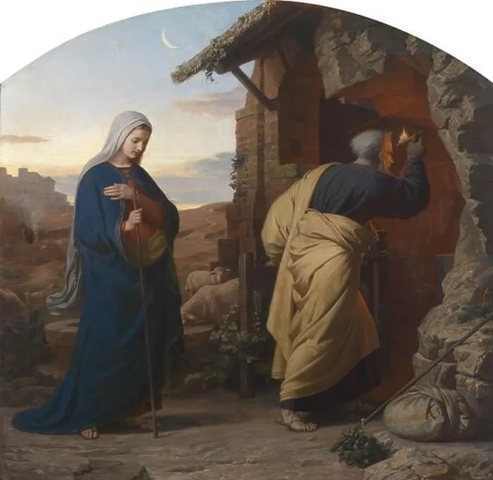Framed Print : On the Eve of the Birth of Christ. Museum: PRIVATE COLLECTION. Author: Michael Rieser