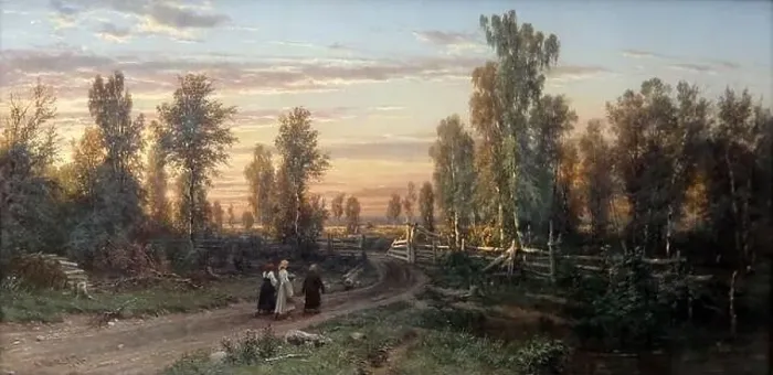 Framed Print : Evening, 1871 by Ivan Ivanovich Shishkin (1832 - 1898)