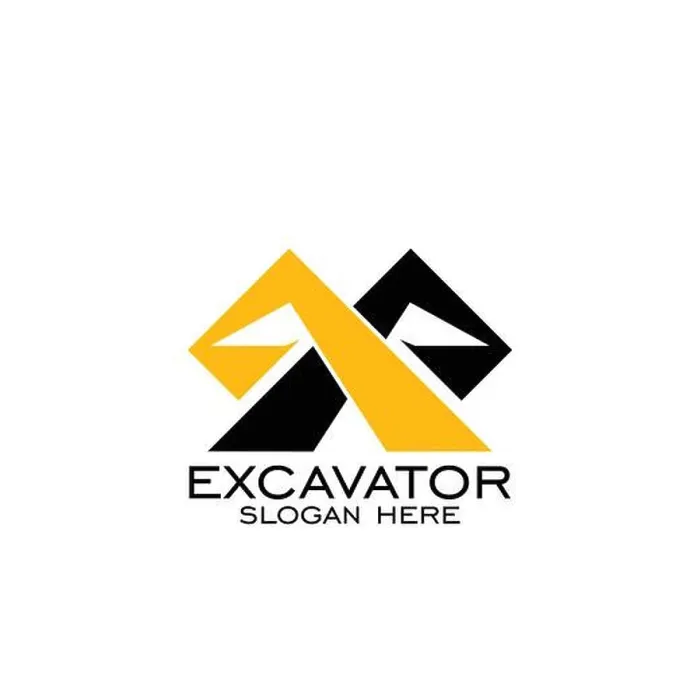 Framed Print : Excavator logo vector design, simple logo flat design Framed Print : Excavator logo vector design, simple logo flat design