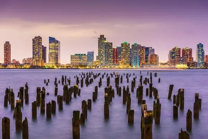 Framed Print : Exchange Place, New Jersey, USA skyline from across the Hudson River Framed Print : Exchange Place, New Jersey, USA skyline from across the Hudson River
