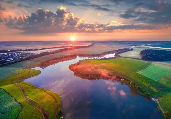 Framed Print : Exciting summer view from flying drone of Romanivka lake Framed Print : Exciting summer view from flying drone of Romanivka lake