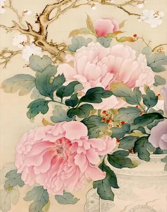 Framed Print : Exquisite oriental floral design