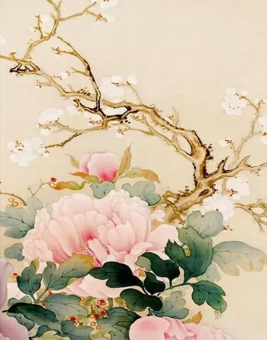 Framed Print : Exquisite oriental floral design