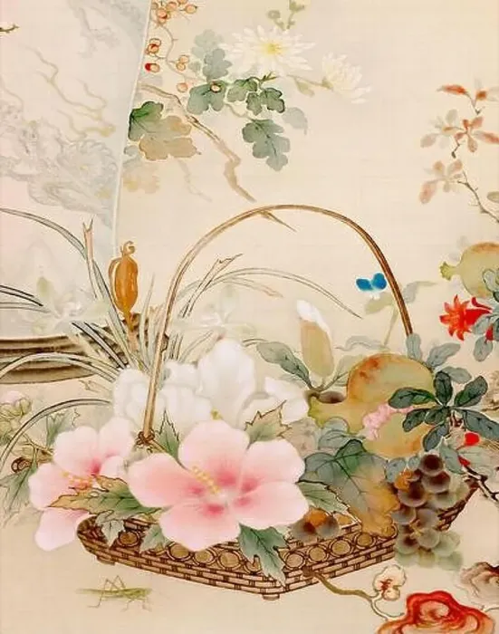 Framed Print : Exquisite oriental floral design