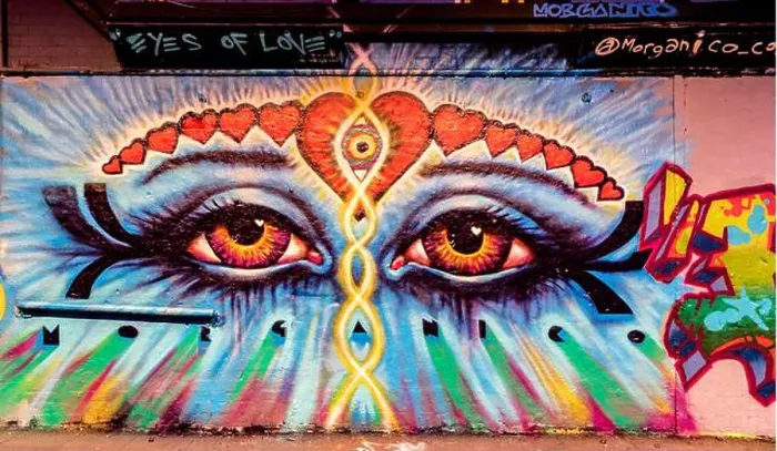 Framed Print : Eyes in Graffiti Tunnel at Waterloo Station London UK Framed Print : Eyes in Graffiti Tunnel at Waterloo Station London UK
