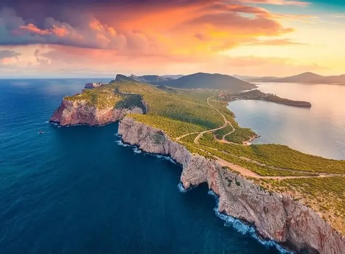 Framed Print : Fabulous morning view from flying drone of Caccia cape
