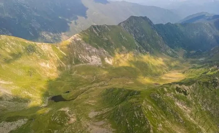 Framed Print : Fagaras Mountain, Romania, in summer, aerial view Framed Print : Fagaras Mountain, Romania, in summer, aerial view