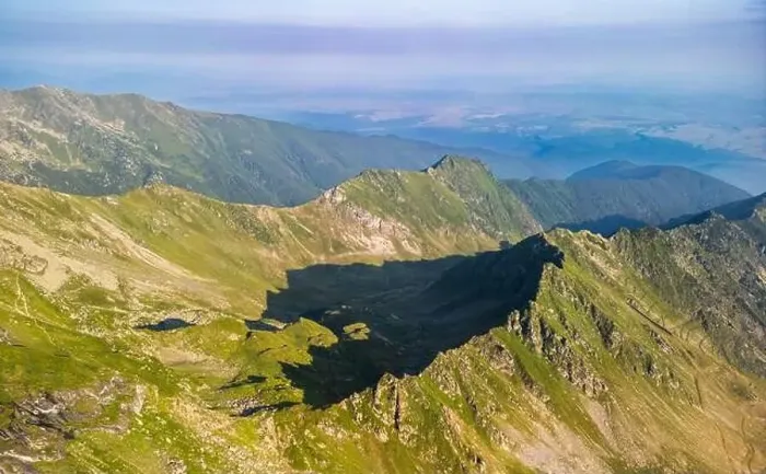 Framed Print : Fagaras Mountain, Romania, in summer, aerial view Framed Print : Fagaras Mountain, Romania, in summer, aerial view
