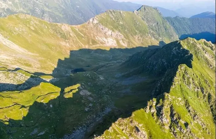 Framed Print : Fagaras Mountain, Romania, in summer, aerial view Framed Print : Fagaras Mountain, Romania, in summer, aerial view