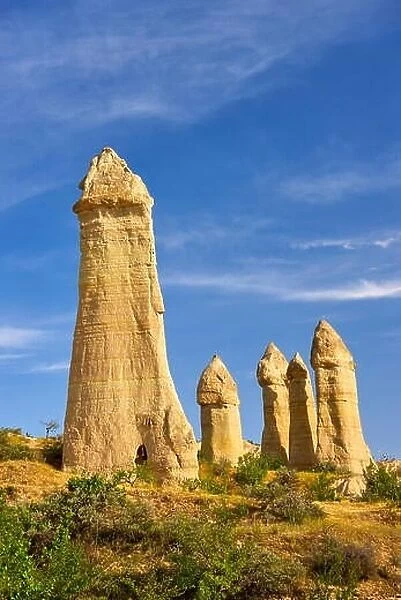Fairy Chimneys rock formation in Love Valley, Cappadocia, Turkey