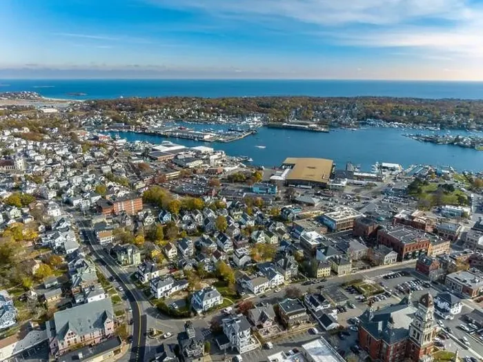 Framed Print : Fall 2023 aerial image in Gloucester, Massachusetts, MA, USA Framed Print : Fall 2023 aerial image in Gloucester, Massachusetts, MA, USA