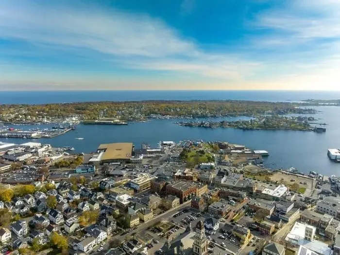 Framed Print : Fall 2023 aerial image in Gloucester, Massachusetts, MA, USA Framed Print : Fall 2023 aerial image in Gloucester, Massachusetts, MA, USA