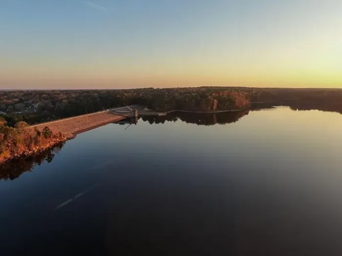 Framed Print : Fall Foliage at Falls Lake, Raleigh NC - Drone Framed Print : Fall Foliage at Falls Lake, Raleigh NC - Drone