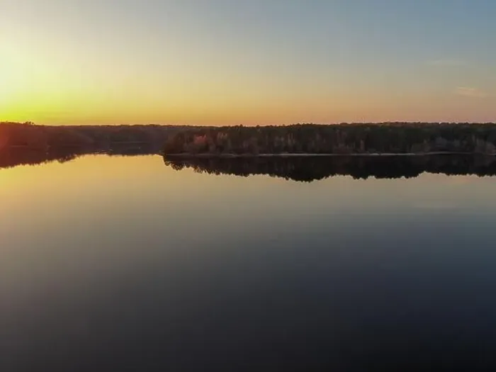 Framed Print : Fall Foliage at Falls Lake, Raleigh NC - Drone Framed Print : Fall Foliage at Falls Lake, Raleigh NC - Drone