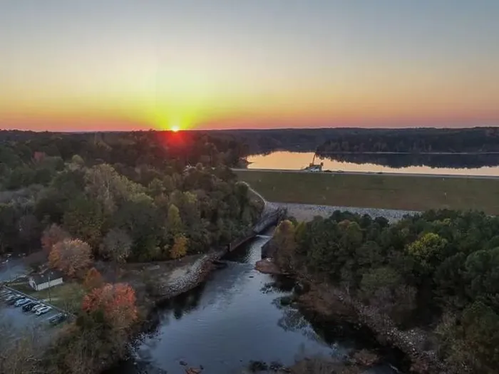 Framed Print : Fall Foliage at Falls Lake, Raleigh NC - Drone Framed Print : Fall Foliage at Falls Lake, Raleigh NC - Drone