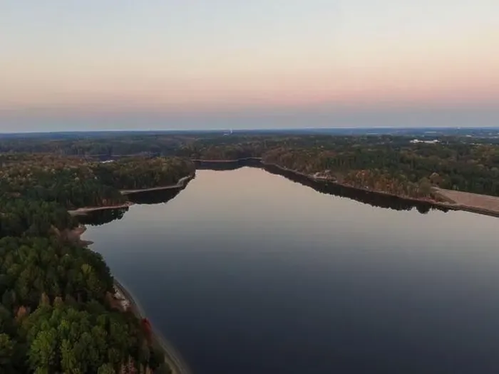 Framed Print : Fall Foliage at Falls Lake, Raleigh NC - Drone Framed Print : Fall Foliage at Falls Lake, Raleigh NC - Drone