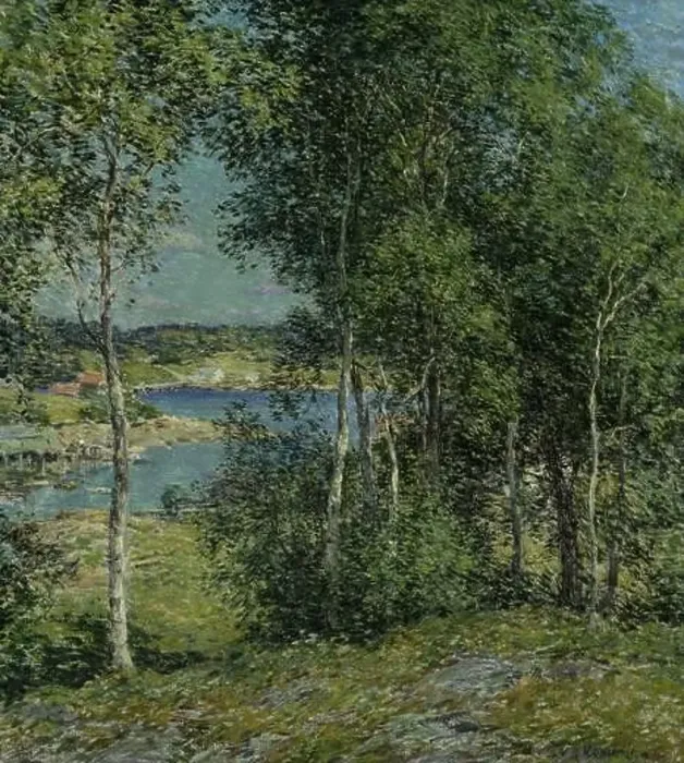 Framed Print : A Family of Birches 1907 by Willard L. Metcalf, born Lowell, MA 1858-died New York City 1925 Framed Print : A Family of Birches 1907 by Willard L. Metcalf, born Lowell, MA 1858-died New York City 1925