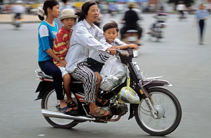 Framed Print : Family on motorcycle, Ho Chi Minh City, Vietnam Framed Print : Family on motorcycle, Ho Chi Minh City, Vietnam