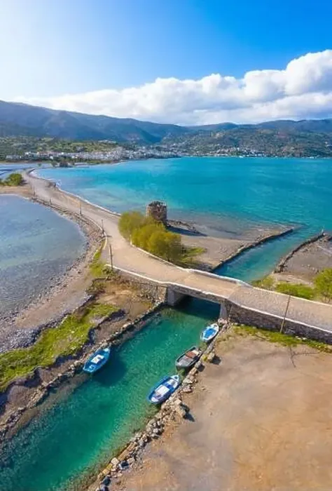 Framed Print : The famous canal of Elounda with the ruins of the old bridge, Crete, Greece Framed Print : The famous canal of Elounda with the ruins of the old bridge, Crete, Greece