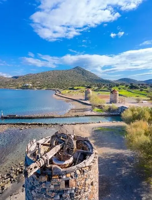 Framed Print : The famous canal of Elounda with the ruins of the old bridge, Crete, Greece Framed Print : The famous canal of Elounda with the ruins of the old bridge, Crete, Greece