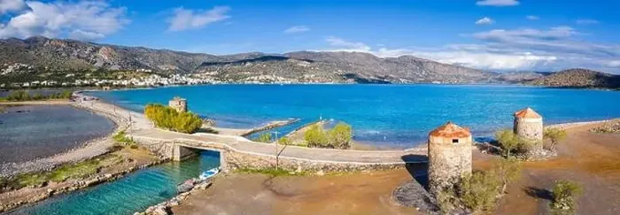 Framed Print : The famous canal of Elounda with the ruins of the old bridge, Crete, Greece Framed Print : The famous canal of Elounda with the ruins of the old bridge, Crete, Greece
