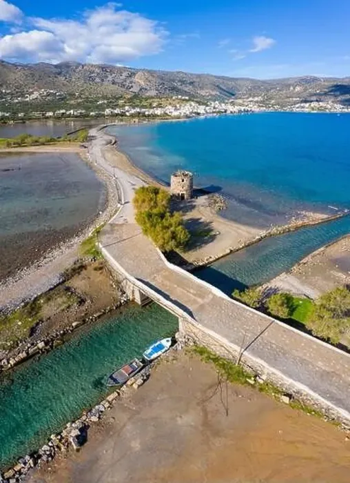 Framed Print : The famous canal of Elounda with the ruins of the old bridge, Crete, Greece Framed Print : The famous canal of Elounda with the ruins of the old bridge, Crete, Greece