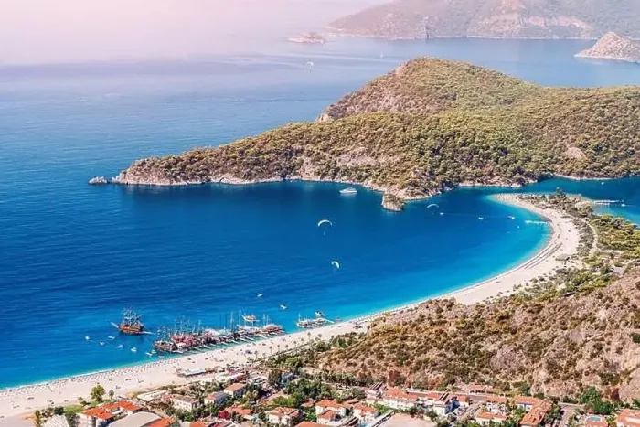 Framed Print : famous and popular Turkish resort town of Oludeniz Framed Print : famous and popular Turkish resort town of Oludeniz