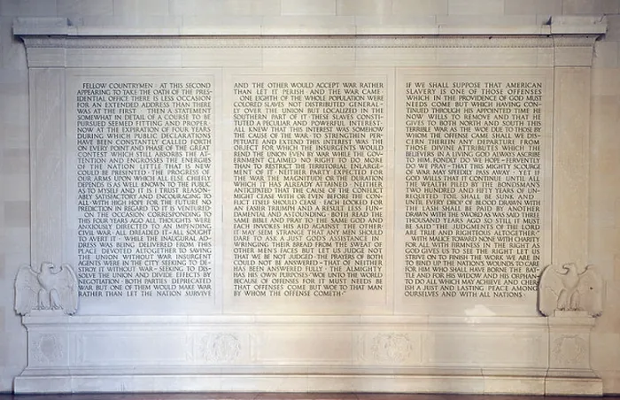 Framed Print : Famous Second Inaugural Address, Lincoln Memorial, Washington DC, District of Columbia, United States of America, USA Framed Print : Famous Second Inaugural Address, Lincoln Memorial, Washington DC, District of Columbia, United States of America, USA
