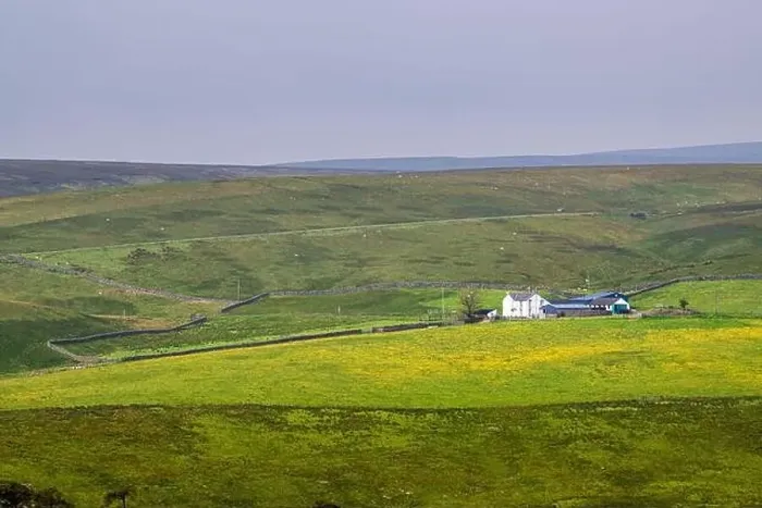 Framed Print : Farms over Upper Teesdale and River Tees, Forest-in-Teesdale village, County Durham and Cumbria, England, United Kingdom Framed Print : Farms over Upper Teesdale and River Tees, Forest-in-Teesdale village, County Durham and Cumbria, England, United Kingdom