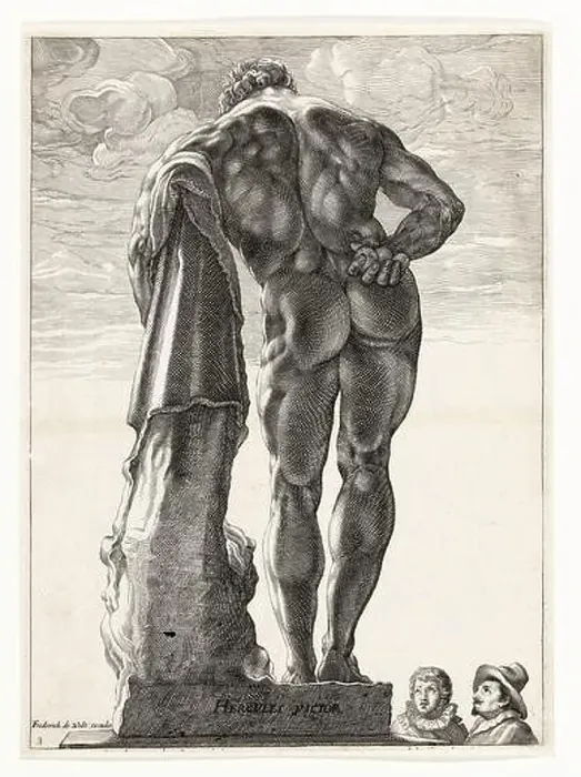 Framed Print : Farnesian Hercules, engraving in copperplate by Hendrik Goltzius, circa 1592 Framed Print : Farnesian Hercules, engraving in copperplate by Hendrik Goltzius, circa 1592