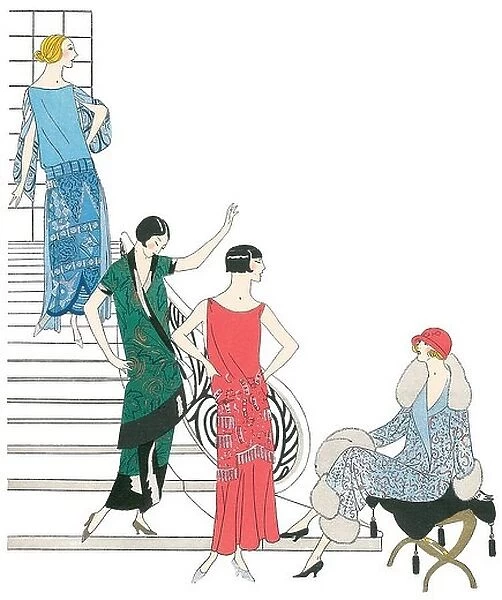 Fashion plate from Art Gout Beauté showing day wear 1920s
