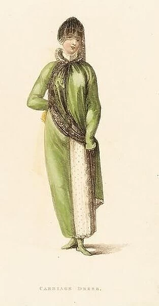 Fashion Plate, Carriage Dress for The Repository of Arts'. Rudolph Ackermann (England, London, 1764-1834). England, London, March 1, 1811