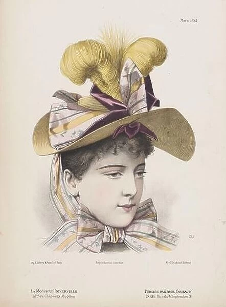 Fashion Plate for La Modiste Universelle'. France, March 1893. Drawings. Engraving on paper