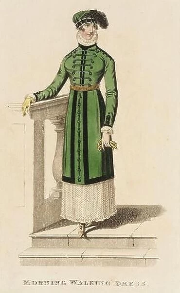 Fashion Plate, Morning Walking Dress for La Belle Assemblée'. John Bell (England, 1745 - 1831). England, London, April 1, 1812