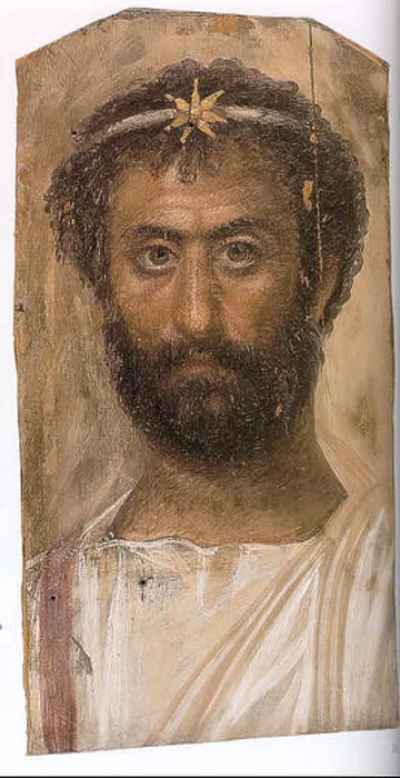 Framed Print : Fayum 16 refers to an ancient Egyptian portrait from the Fayum Mummy Portraits collection Framed Print : Fayum 16 refers to an ancient Egyptian portrait from the Fayum Mummy Portraits collection