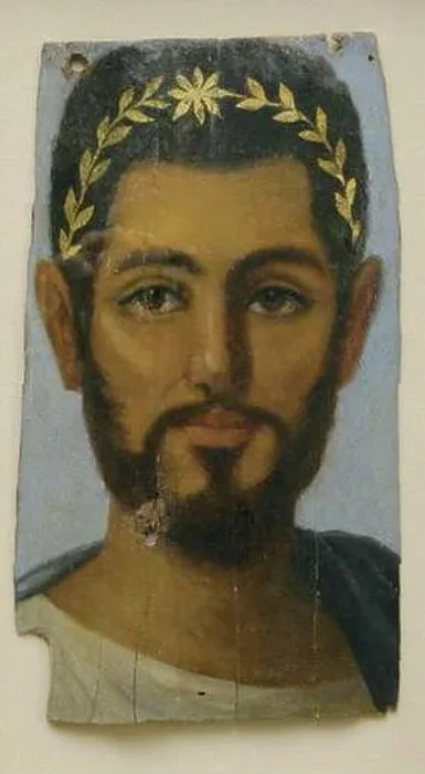 Framed Print : Fayum mummy portrait, male, Sotheby's 01 Framed Print : Fayum mummy portrait, male, Sotheby's 01