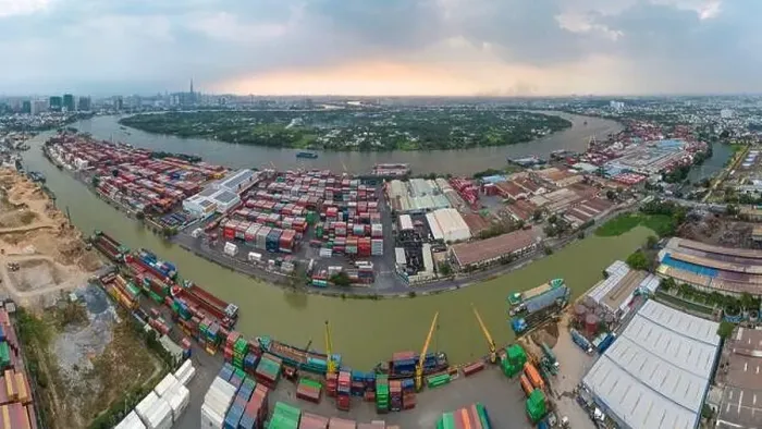 Framed Print : February 19, 2023: panoramic view of Cat Lai international port, Ho Chi Minh City, Vietnam Framed Print : February 19, 2023: panoramic view of Cat Lai international port, Ho Chi Minh City, Vietnam