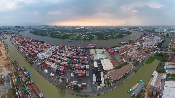 Framed Print : February 19, 2023: panoramic view of Cat Lai international port, Ho Chi Minh City, Vietnam Framed Print : February 19, 2023: panoramic view of Cat Lai international port, Ho Chi Minh City, Vietnam