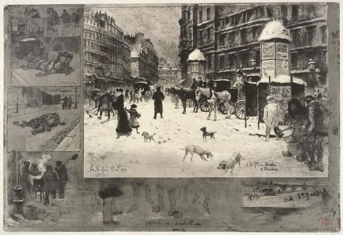 Framed Print : FELIX-HILAIRE BUHOT - WINTER IN PARIS Framed Print : FELIX-HILAIRE BUHOT - WINTER IN PARIS