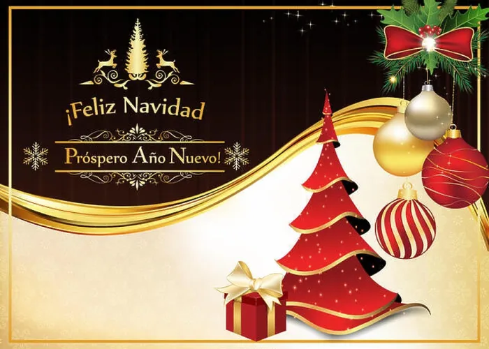 Framed Print : Feliz Navidad y Feliz Año Nuevo - Tarjeta de felicitación de invierno