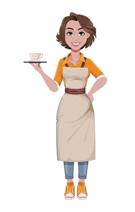 Framed Print : Female barista serving coffee. Coffee business concept Framed Print : Female barista serving coffee. Coffee business concept