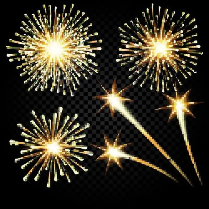 Framed Print : Festive golden firework salute burst on transparent checkered Background. illustration Framed Print : Festive golden firework salute burst on transparent checkered Background. illustration