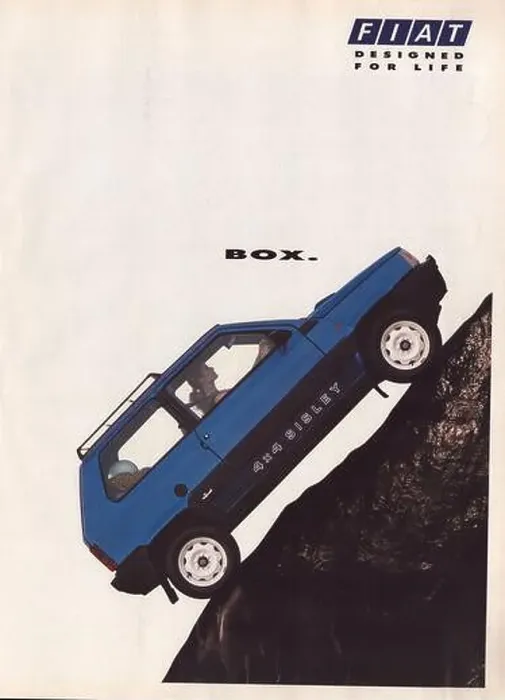 Framed Print : Fiat Panda 4 x 4 Sisley advertisement Fiat Panda 4x4 Blue Fiat Panda commercial Fiat ad 1991 Framed Print : Fiat Panda 4 x 4 Sisley advertisement Fiat Panda 4x4 Blue Fiat Panda commercial Fiat ad 1991