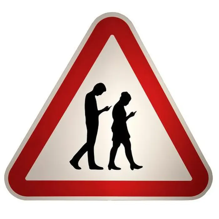 Framed Print : Fictitious traffic sign Danger from mobile phone peepers, photomontage, clipping, Germany Framed Print : Fictitious traffic sign Danger from mobile phone peepers, photomontage, clipping, Germany