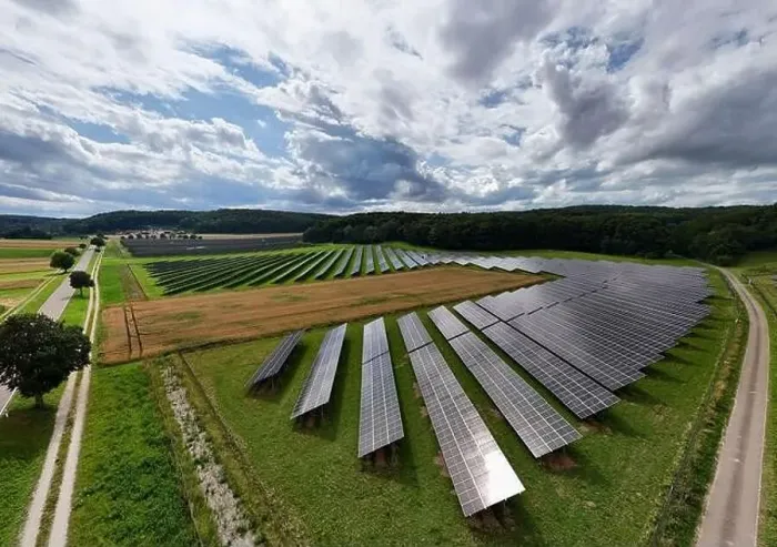 Framed Print : Field with solar panels in Baden Wuerttemberg in summer Framed Print : Field with solar panels in Baden Wuerttemberg in summer