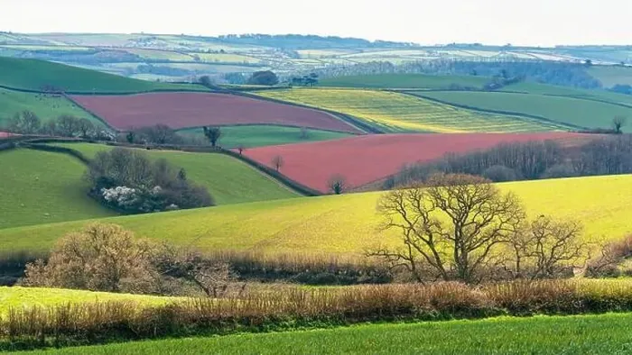 Framed Print : Fields and Farmlands over English Village, Berry Pomeroy, Devon, England, Europe Framed Print : Fields and Farmlands over English Village, Berry Pomeroy, Devon, England, Europe