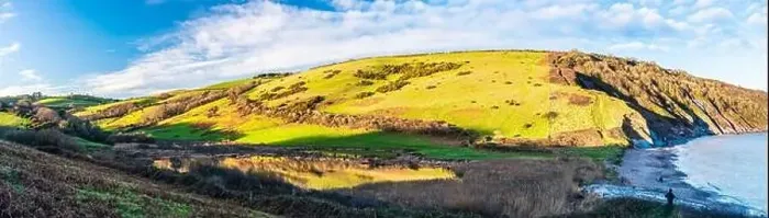 Framed Print : Fields and Farms over Man Sands from a drone, Brixham, Kingswear, Devon, England, Europe Framed Print : Fields and Farms over Man Sands from a drone, Brixham, Kingswear, Devon, England, Europe