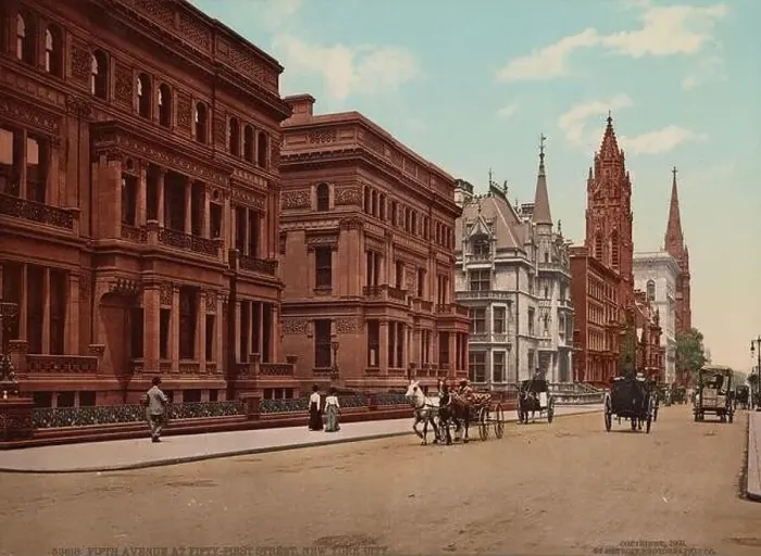Framed Print : Fifth Avenue at Fifty-first Street, New York City 1900 Framed Print : Fifth Avenue at Fifty-first Street, New York City 1900