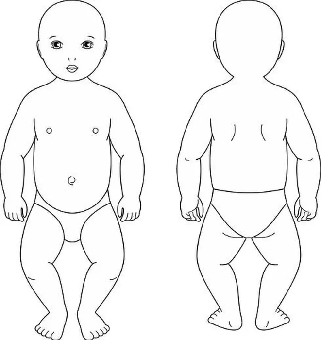 Framed Print : Figure of a baby. Front and back