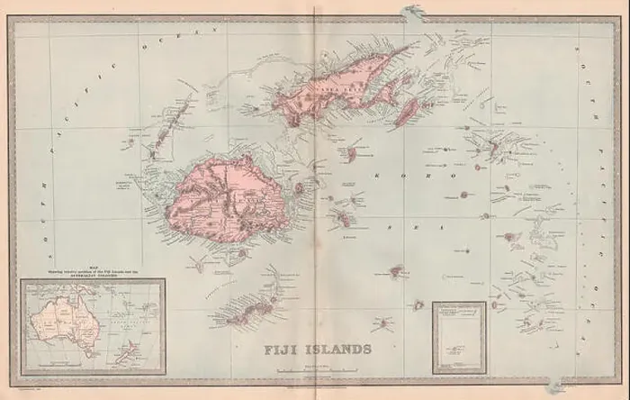 Framed Print : FIJI ISLANDS. Viti Levu Vanua Levu. Pacific islands. Large map. GARRAN, 1888 Framed Print : FIJI ISLANDS. Viti Levu Vanua Levu. Pacific islands. Large map. GARRAN, 1888
